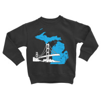 Great Lakes Shaped Men Women Summer Michigan Mackinac Bridge Pullover Toddler Sweatshirt | Artistshot