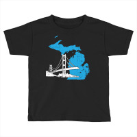 Great Lakes Shaped Men Women Summer Michigan Mackinac Bridge Pullover Toddler T-shirt | Artistshot