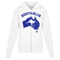 Australia With Kangaroo And Map T Shirt Youth Zipper Hoodie | Artistshot