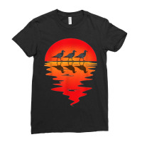 Flocks Of Seagull Vintage Sunset Seabird Harbour Albatros Ladies Fitted T-shirt | Artistshot