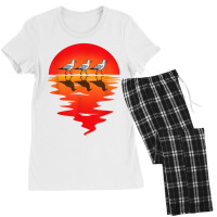 Flocks Of Seagull Vintage Sunset Seabird Harbour Albatros Women's Pajamas Set | Artistshot