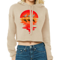 Flocks Of Seagull Vintage Sunset Seabird Harbour Albatros Cropped Hoodie | Artistshot