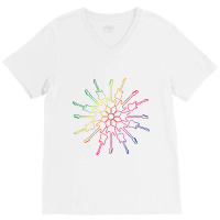 Colored Kaleidoscope Pattern Electric Guitar Gift V-neck Tee | Artistshot