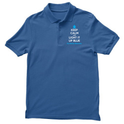 Keep Calm And Light It Up Blue For Autism Awareness Men's Polo Shirt | Artistshot