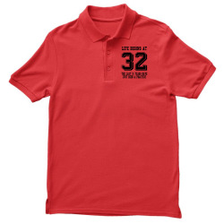 32nd birthday life begins at 32 Men's Polo Shirt | Artistshot