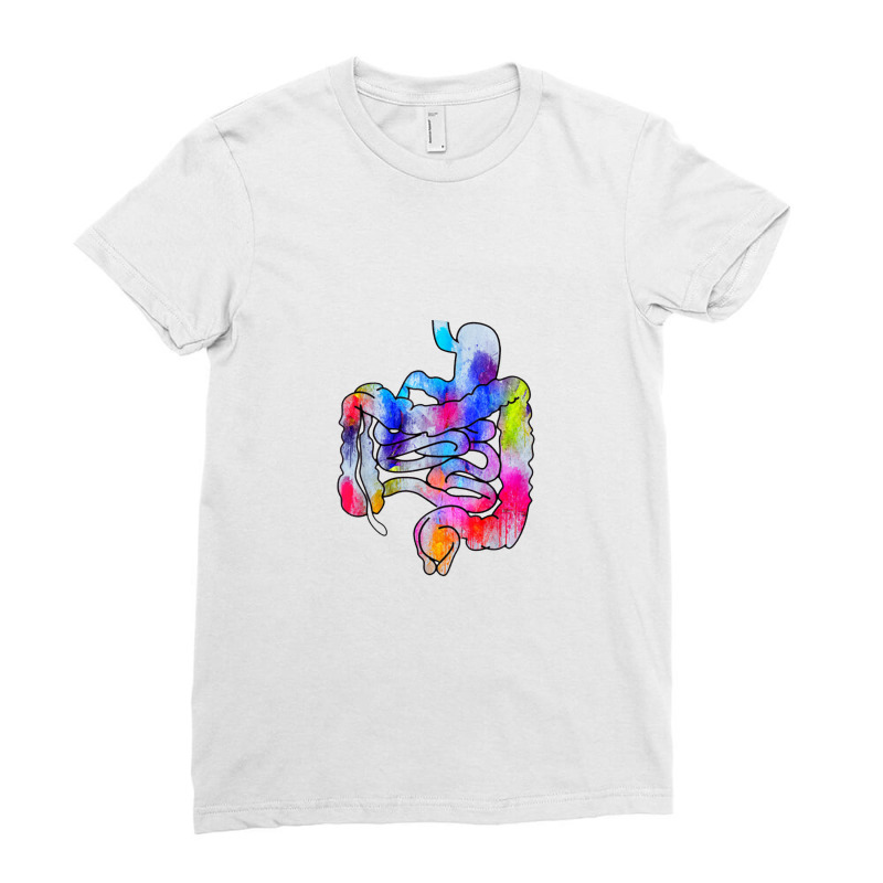 Digestive Digestive System Gastrointestinal Tract Watercolor Art Gifts Ladies Fitted T-Shirt by matiroso | Artistshot