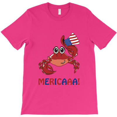 Crab American Flag T-shirt Designed By Husni Thamrin