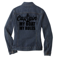 Captain My Boat My Rules Capacity T Shirt Ladies Denim Jacket | Artistshot