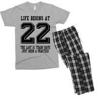 Life Begins At 22... 22nd Birthday Men's T-shirt Pajama Set | Artistshot