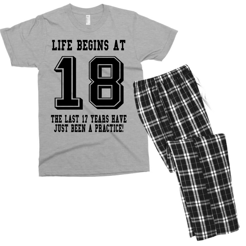 18th Birthday Life Begins At 18 Men's T-shirt Pajama Set | Artistshot