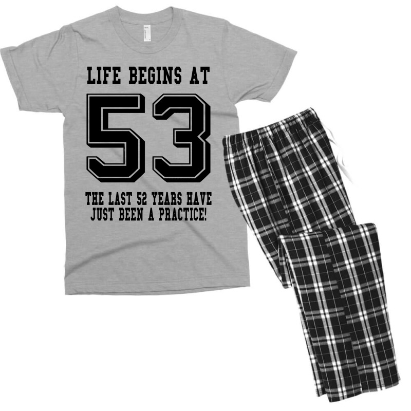 53rd Birthday Life Begins At 53 Men's T-shirt Pajama Set | Artistshot
