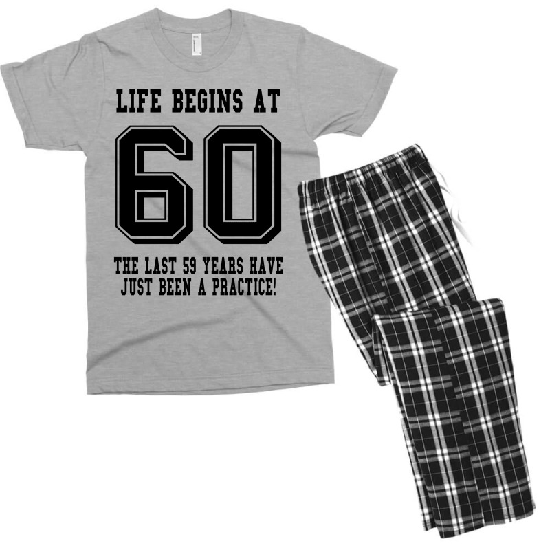 60th Birthday Life Begins At 60 Men's T-shirt Pajama Set | Artistshot