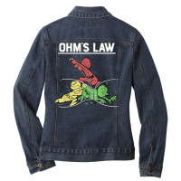 Ohms Law Funny Shirt.electrical Electronics Engineer Funny T T Shirt Ladies Denim Jacket | Artistshot