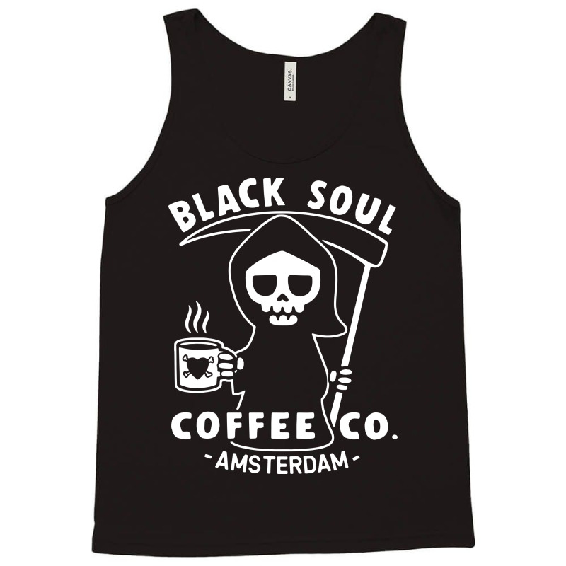 Funny Coffee T Shirt Amsterdam T Shirt Black Soul Coffee Cafe Grim Rea Tank Top by Larise_Store | Artistshot