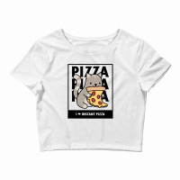 I Love Instant Pizza Funny Italian Fast Food With A Cute Cate Crop Top | Artistshot