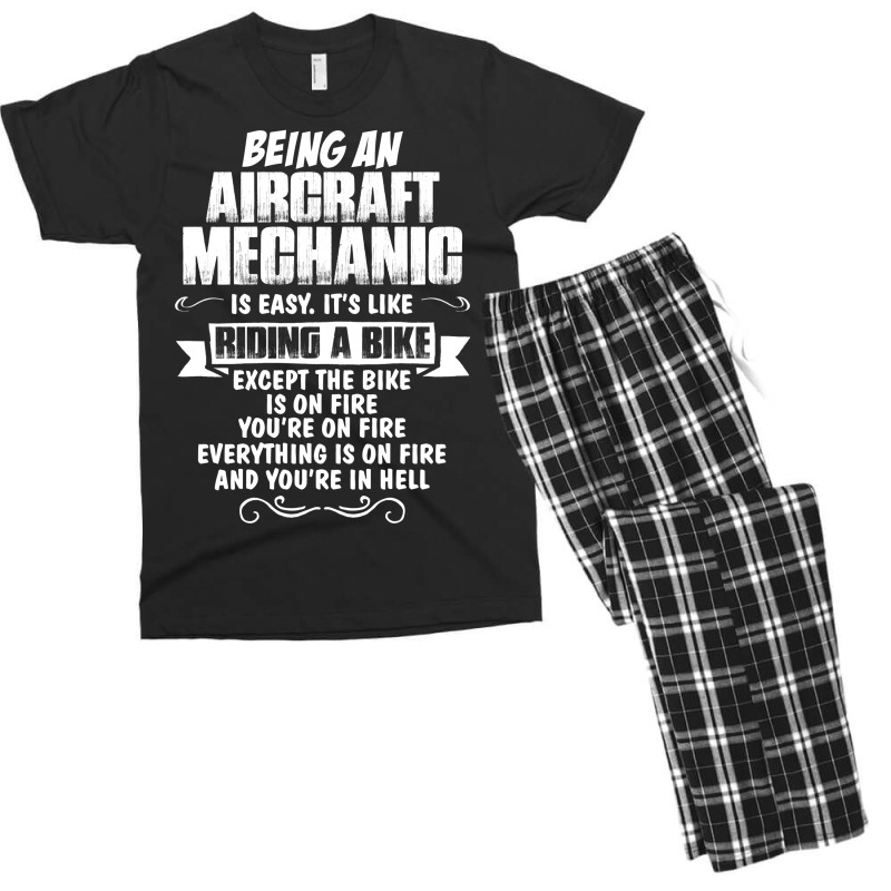 Being A Aircraft Mechanic Is Easy Its Like Riding A Bike 1 Men's T-shirt Pajama Set | Artistshot