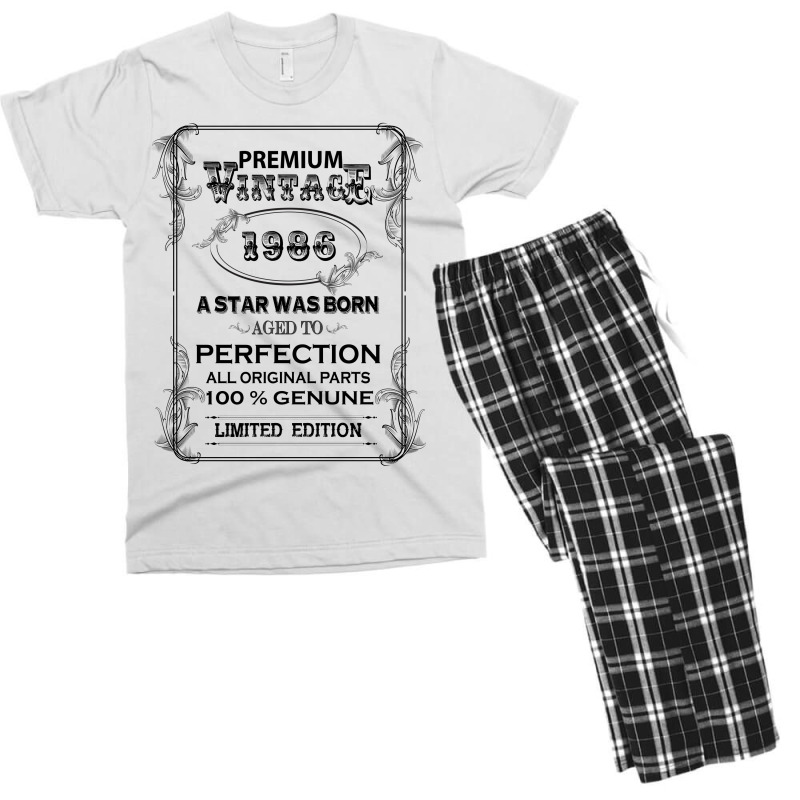 Premium Vintage 1986 Men's T-shirt Pajama Set | Artistshot