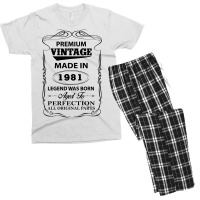 Vintage Legend Was Born 1981 Men's T-shirt Pajama Set | Artistshot