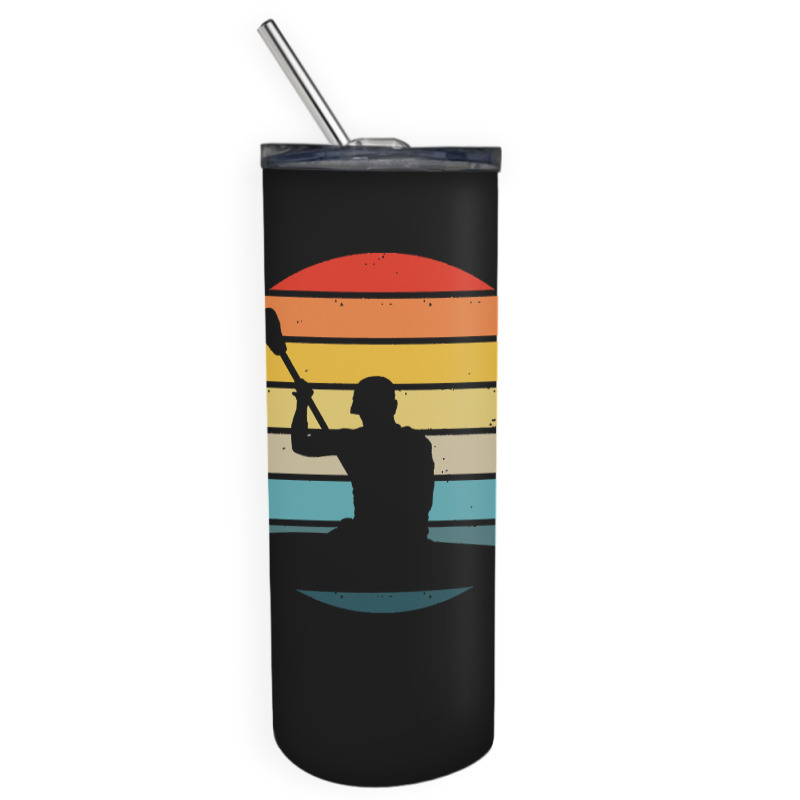 Canoe T  Shirt Canoeing Silhouette On A Distressed Retro Sunset Produc Skinny Tumbler | Artistshot