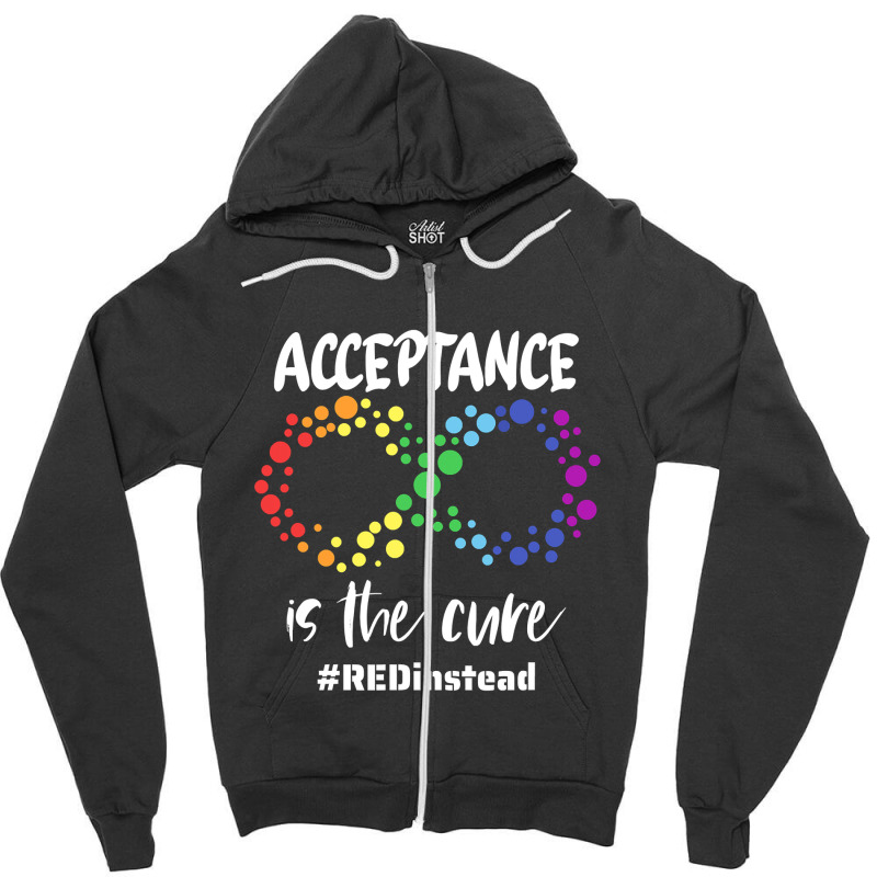 Autism Awareness Wear Red Instead In April 2021 Redinstead T Shirt Zipper Hoodie | Artistshot