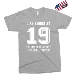 19th birthday life begins at 19 white Exclusive T-shirt | Artistshot