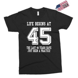 45th birthday life begins at 45 white Exclusive T-shirt | Artistshot