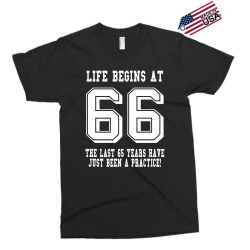66th birthday life begins at 66 white Exclusive T-shirt | Artistshot