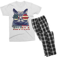 4th Of July Tshirt Cat Meowica Men's T-shirt Pajama Set | Artistshot