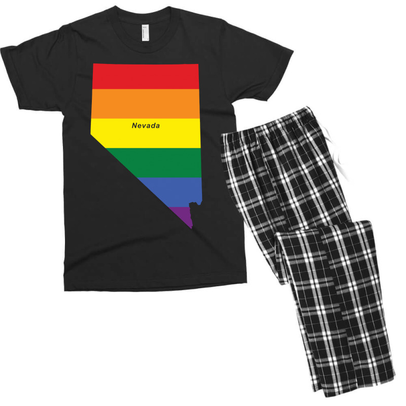 Nevada Rainbow Flag Men's T-shirt Pajama Set | Artistshot