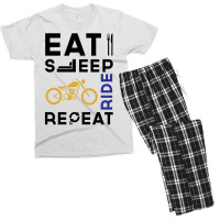 Eat Sleep Ride Repeat Men's T-shirt Pajama Set | Artistshot