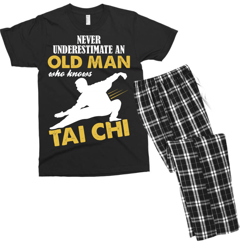 Never Underestimate An Old Man Who Knows Tai Chi Men's T-shirt Pajama Set | Artistshot