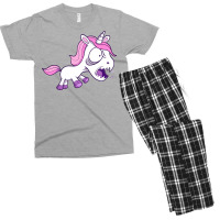 Angry Unicorn Men's T-shirt Pajama Set | Artistshot