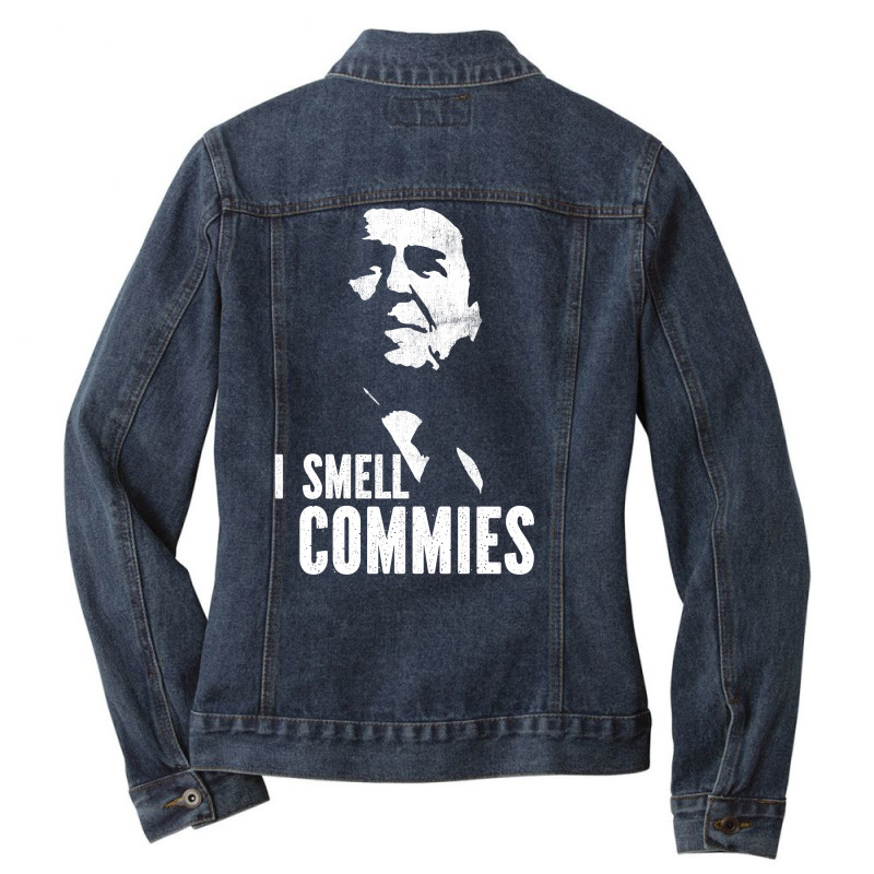 I Smell Commies Ladies Denim Jacket by Grafixbychawki | Artistshot