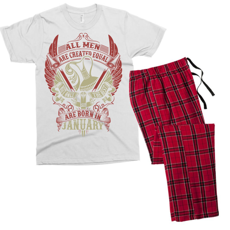 All Men Are Created Equal But Only The Best Are Born In January Men's T-shirt Pajama Set | Artistshot