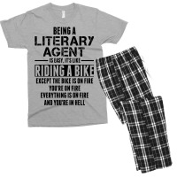 Being A Literary Agent Is Like Riding A Bike Men's T-shirt Pajama Set | Artistshot