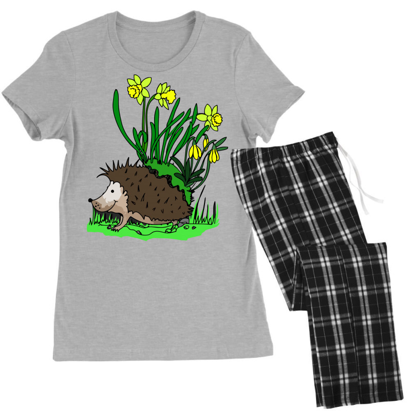 Hedgehog With Flowers Women's Pajamas Set by gematees | Artistshot