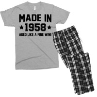 Made In 1958 Aged Like A Fine Wine Men's T-shirt Pajama Set | Artistshot