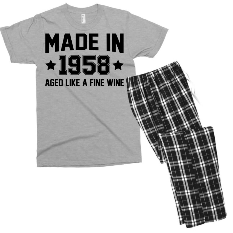 Made In 1958 Aged Like A Fine Wine Men's T-shirt Pajama Set | Artistshot