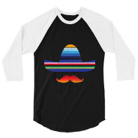 Cinco De Mayo Serape Blanket Inspired Sombrero Mustache T Shirt 3/4 Sleeve Shirt | Artistshot