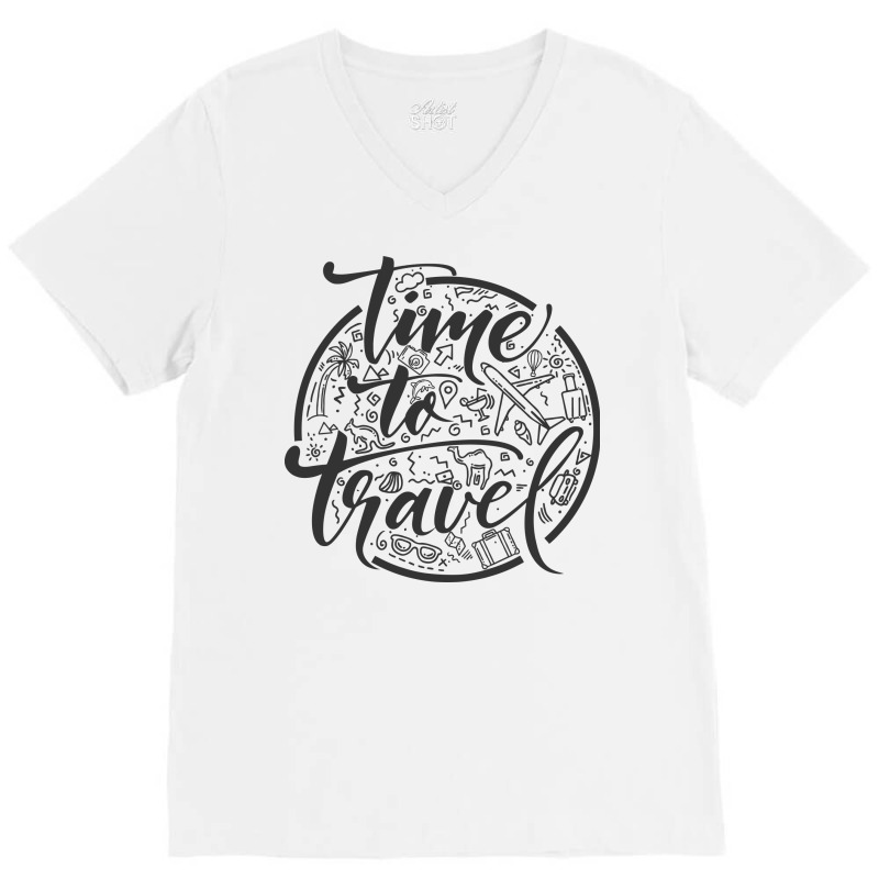 Time To Travel V-Neck Tee by Nitastudioz | Artistshot