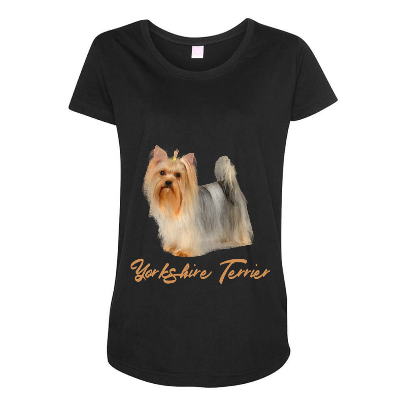 Dog Beautiful Yorkshire Terrier Especially For Yorkie Dog Lovers Puppy Maternity Scoop Neck T-shirt by stress | Artistshot