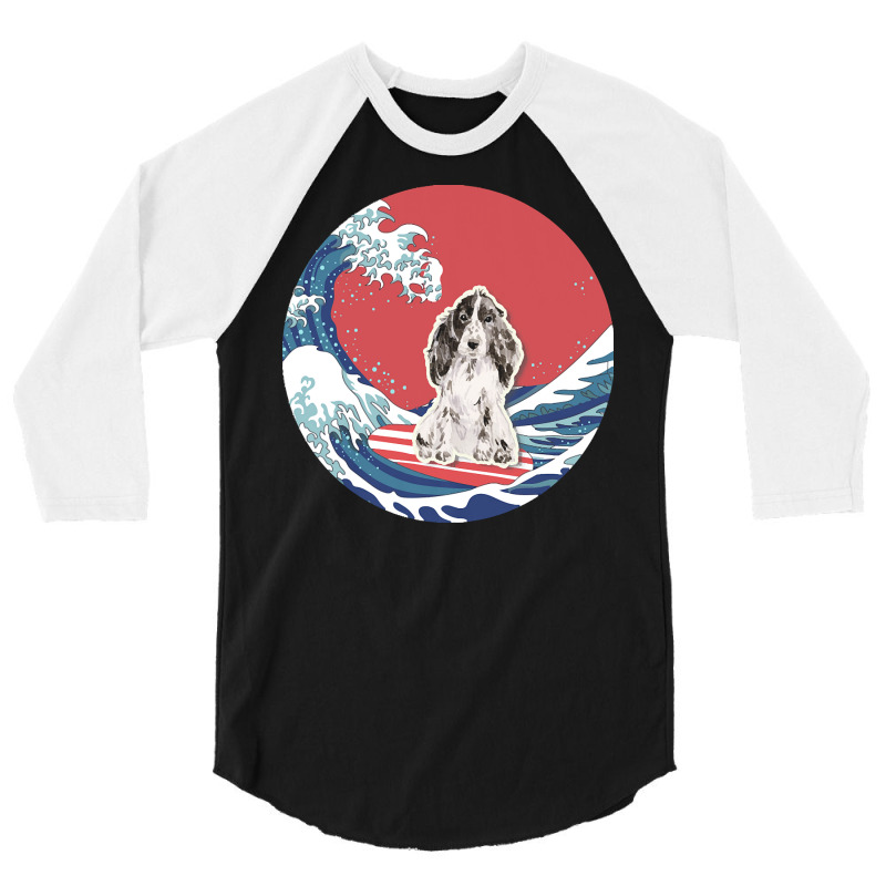 Cocker Spaniel T  Shirt Cocker Spaniel Gifts   Ocean Waves Surfing Coc 3/4 Sleeve Shirt by nyliumgaloshes | Artistshot