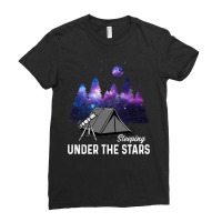 Camp Camping Sleeping Under The Star 17 Camp Camper Ladies Fitted T-shirt | Artistshot