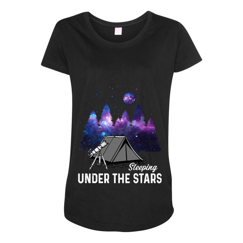 Camp Camping Sleeping Under The Star 17 Camp Camper Maternity Scoop Neck T-shirt by stress | Artistshot