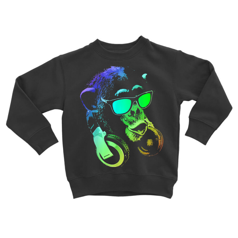 Monkey Chimp With Sunglasses And Headphones T Shirt Toddler Sweatshirt by emly9i8u7y6y5t | Artistshot