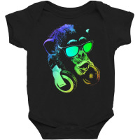 Monkey Chimp With Sunglasses And Headphones T Shirt Baby Bodysuit | Artistshot