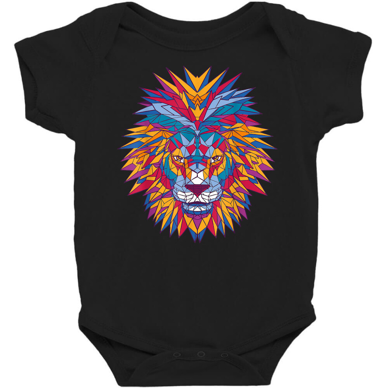 Lion, Predator Cat, Colourful Mandala Zoo, Children's Animal T Shirt Baby Bodysuit by erinlorrai | Artistshot