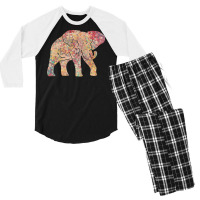 Elephants T  Shirt Cool Elephant Colorful Tribal T Shirt T  Shirt Men's 3/4 Sleeve Pajama Set | Artistshot