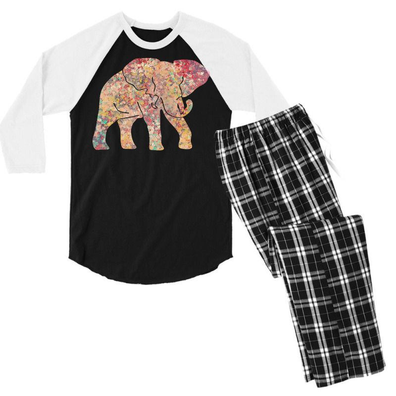 Elephants T  Shirt Cool Elephant Colorful Tribal T Shirt T  Shirt Men's 3/4 Sleeve Pajama Set | Artistshot