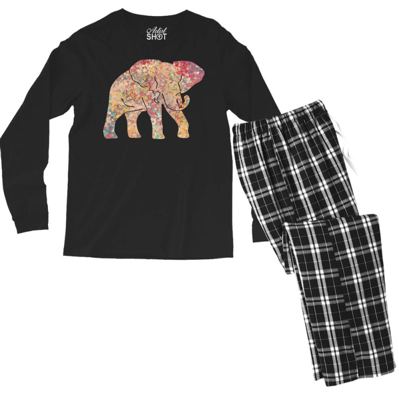 Elephants T  Shirt Cool Elephant Colorful Tribal T Shirt T  Shirt Men's Long Sleeve Pajama Set | Artistshot